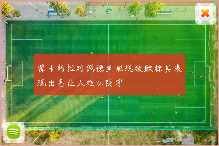 蒙卡约拉对佩德里犯规致歉称其表现出色让人难以防守